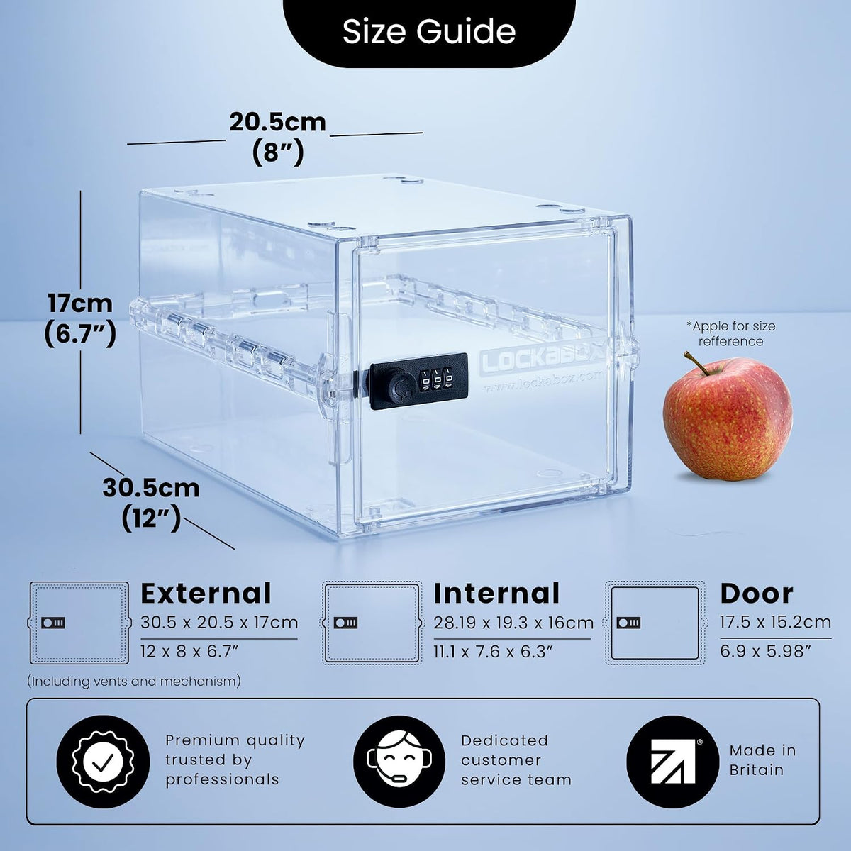 Lockabox One™ 10L Lockable Storage Box and Lock Box with Code (Crystal)
