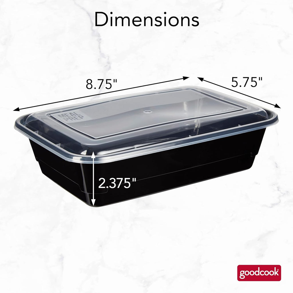 GoodCook Meal Prep Containers, Single Compartment 10-Pack