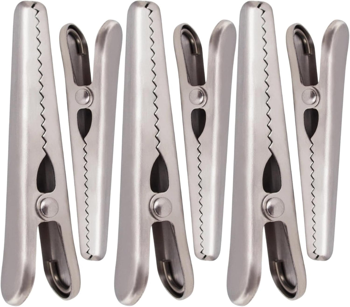 6 Pack Heavy Duty Stainless Steel Food Clips Alligator Bag Sealer