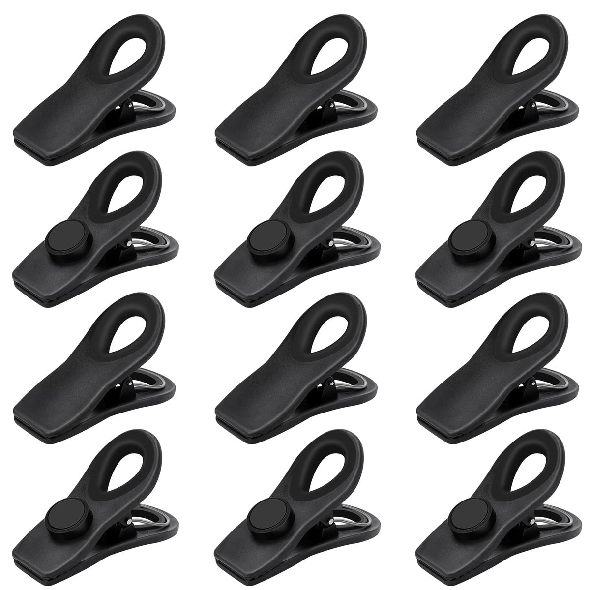 TACGEA Chip Clips, Magnetic Bag Clips for Food Storage, 12 Pack, Multicolor
