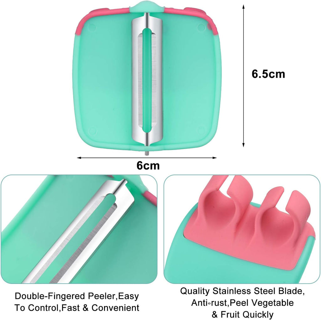 Mudder 4 Pack Finger Peeler Vegetable Fruit Potato Kitchen,Assorted Colors