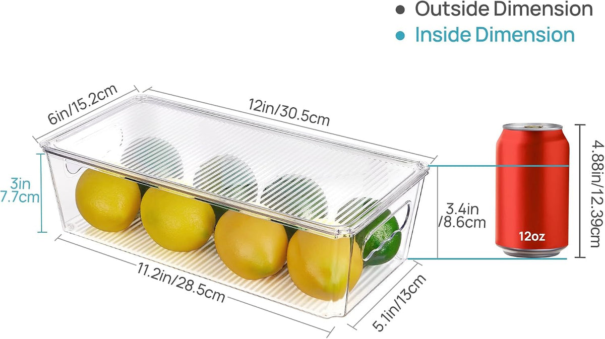 Vtopmart 8pcs Clear Stackable Storage Bins with Lids