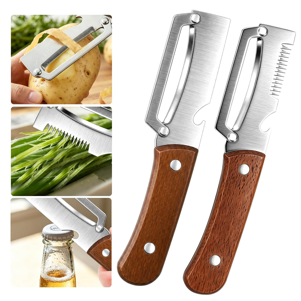 2 PCS Multifunctional Vegetable Peeler for Kitchen, 4-in-1 Peeler Shredder
