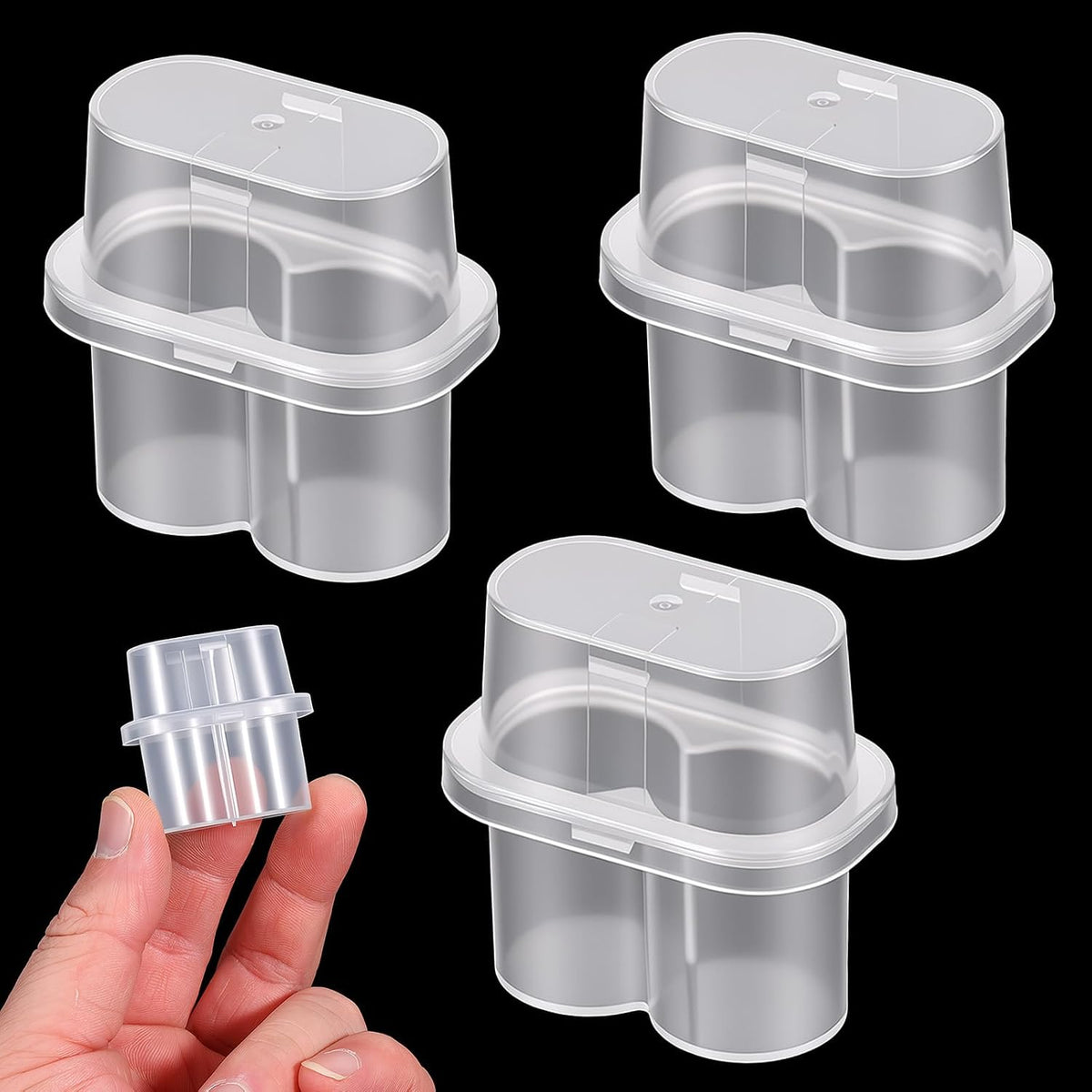 ElevateTech Peptide Case for Fridge, 3 Pcs 3 mL Vial Holder Storage Case for Refrigerator 2-Slot Insulin & Peptide Holder Semi-Transparent Vial Storage Box Organizer for Diabetic Care