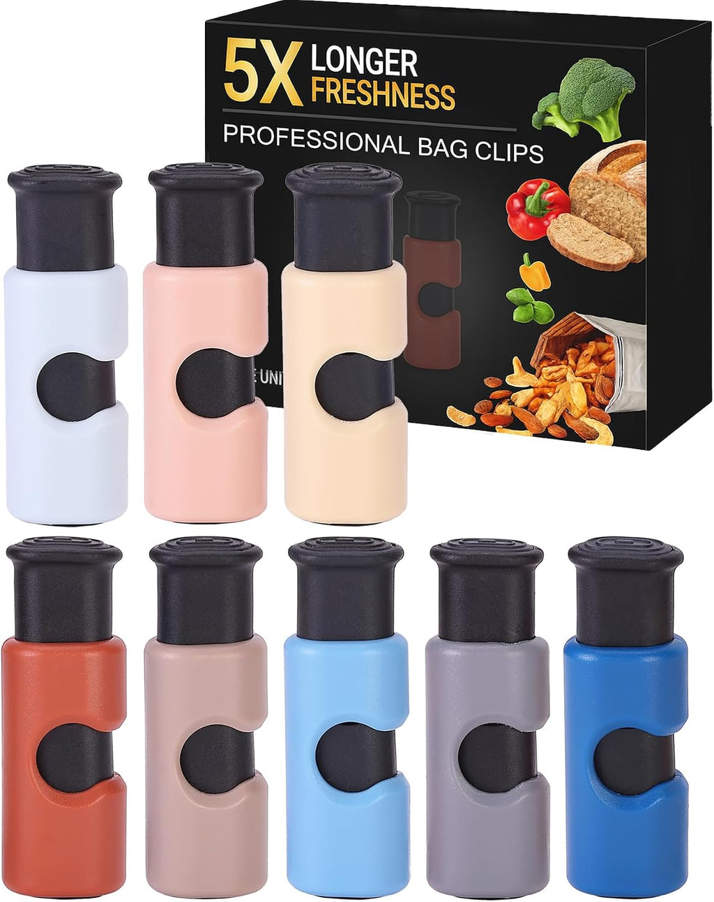 Mr. Pen- Squeeze and Lock Bread Bag Clips, 2.4 Inch, 8 Pack