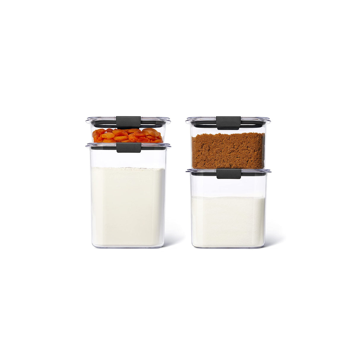Rubbermaid Brilliance 12-Cup Airtight Food Storage Container, Perfect for Pantry Staples, Clear/Grey