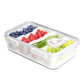 MANO Divided Snackle Box Charcuterie Container with 4 Compartment Serving Tray with Dividers for Fridge Refrigerator Veggie Fruit Berry Salad Storage(1 Pack)