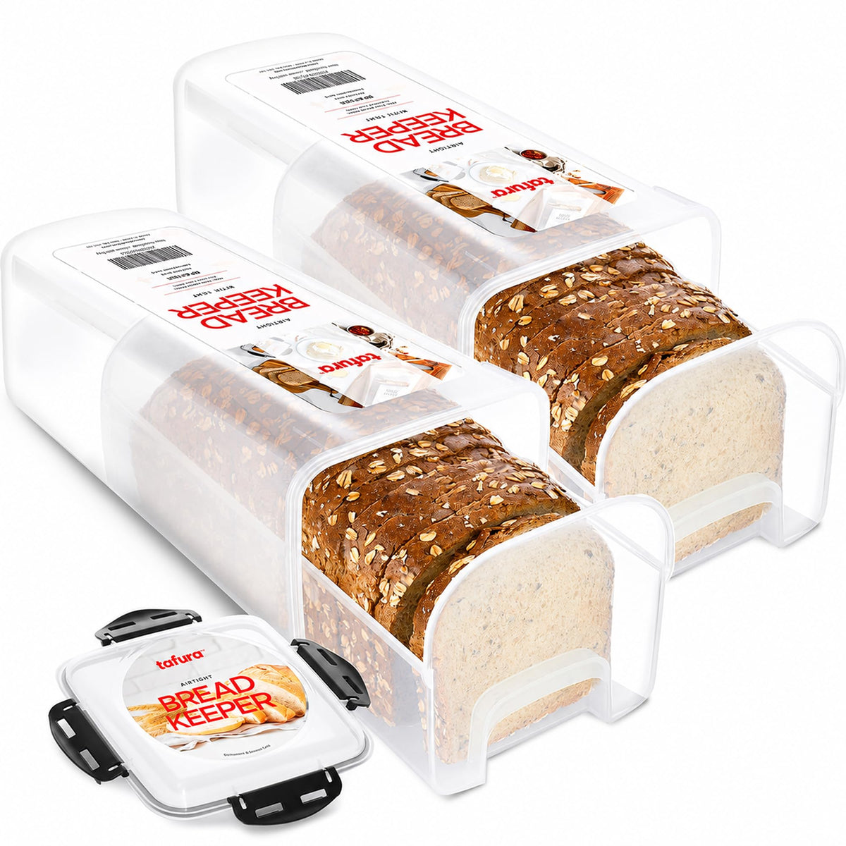 Tafura Bread Box with Tray, Airtight BPA-Free Bread Storage Container