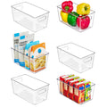 Vtopmart 6 Pack Clear Storage Bins, Pantry Storage Bins with Handle, Small