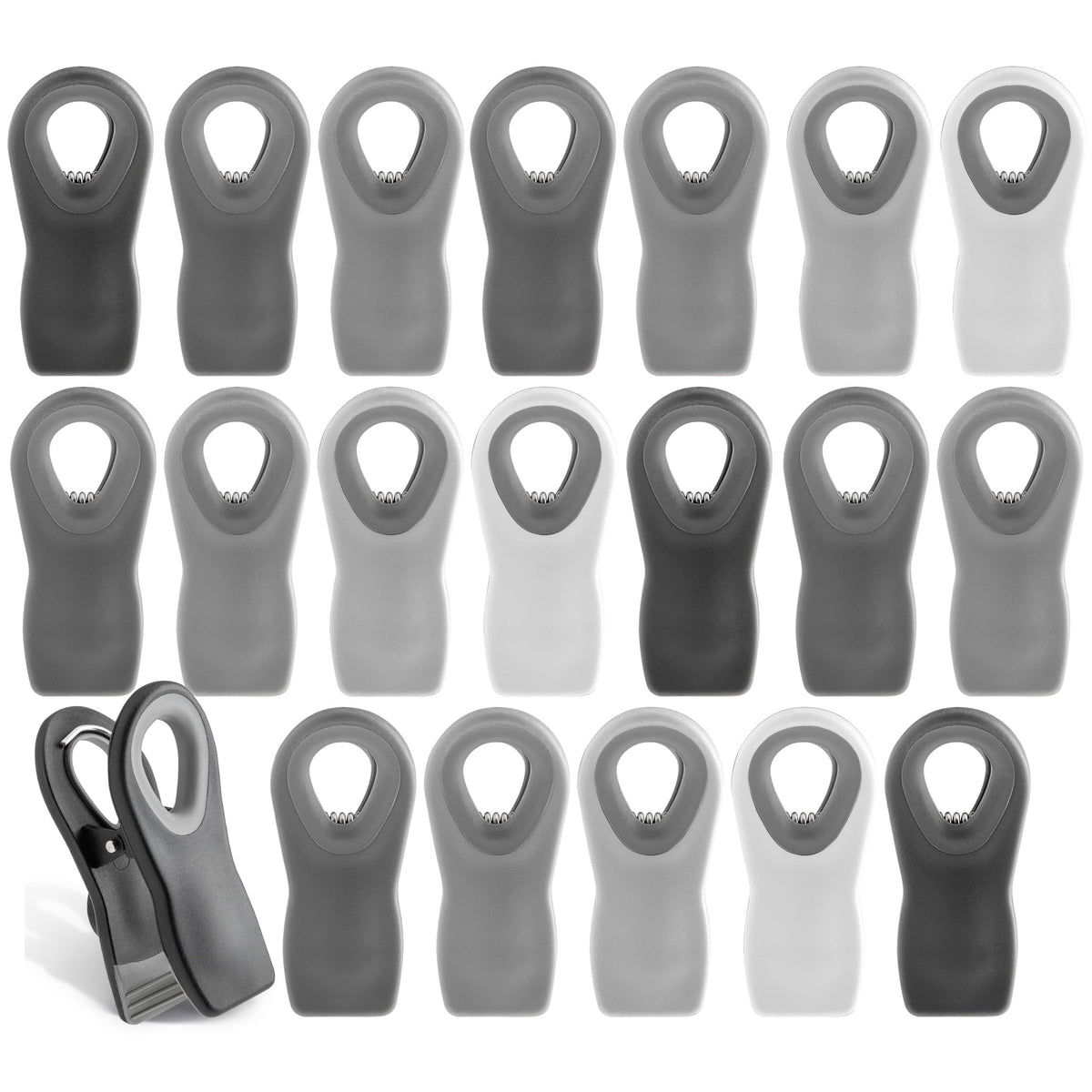 COOK WITH COLOR Bag Clips with Magnet- Food, Chip, Bag for Food Storage with Airtight Seal Grip for Bread Bags, Snack and Food (Beige and Pink, Pack of 10)