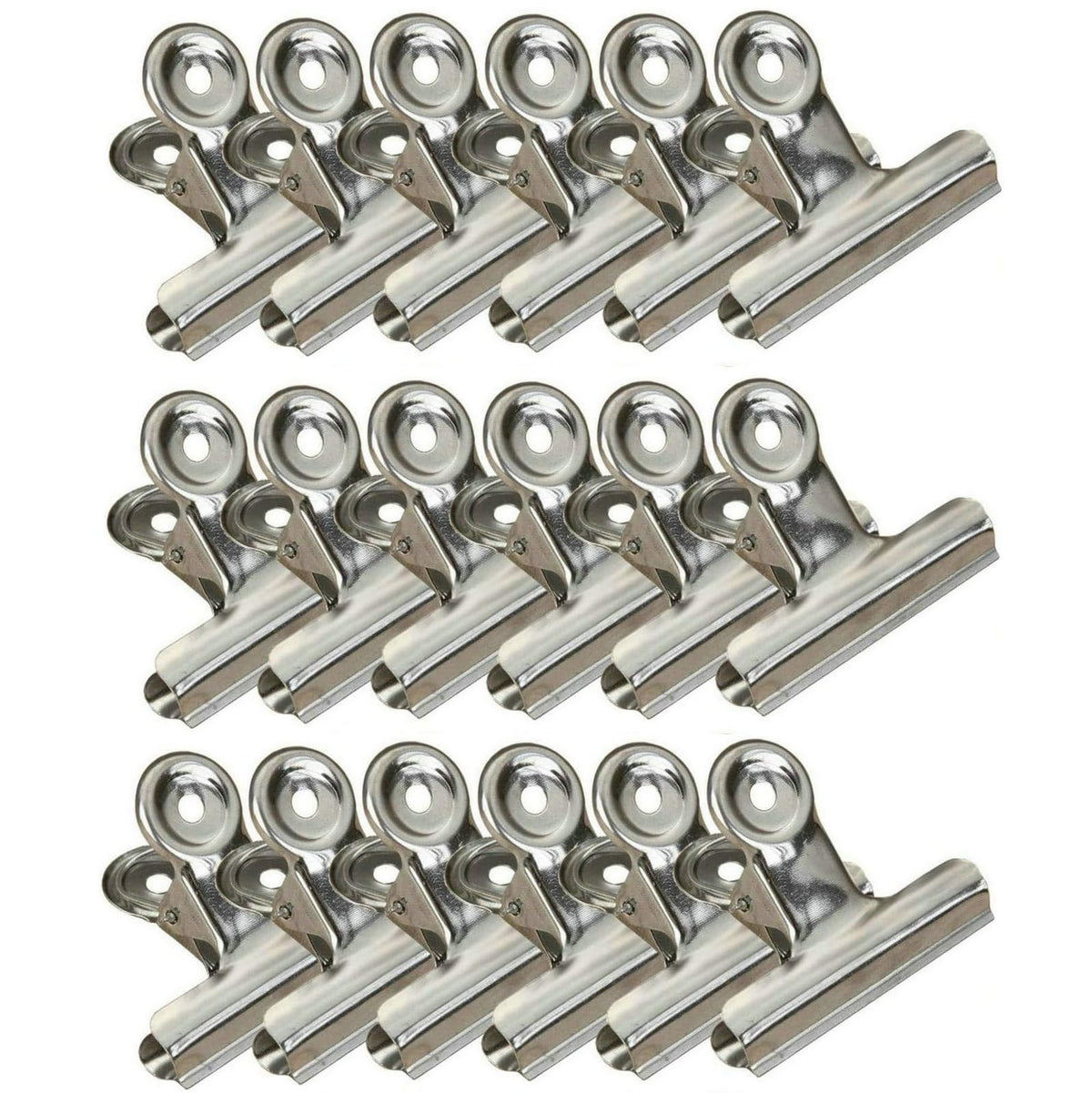 18 Pack Stainless Steel Chip Bag Clips Heavy Duty Food Bags Clamp Clips for Kitchen Office School, 3 Sizes(3In, 2.5In, 2In)