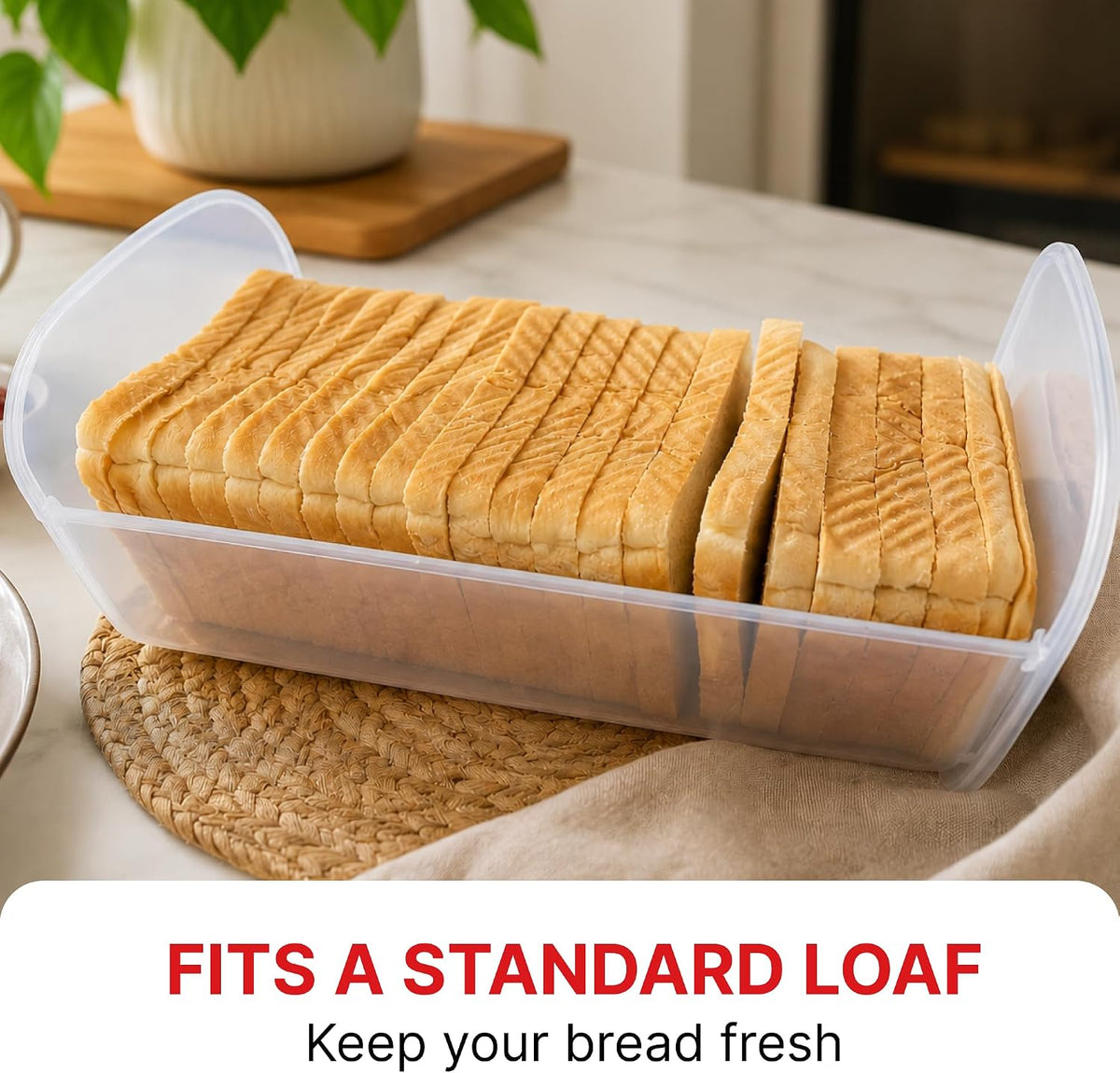 Tafura Bread Box with Tray, Airtight BPA-Free Bread Storage Container