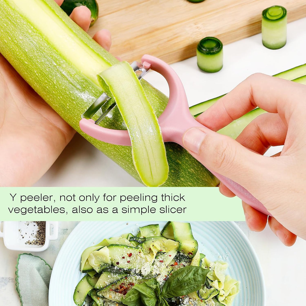 Senbowe Upgrade Potato Peeler for Kitchen, 6PCS Stainless Steel Vegetable Peeler, I and Y Veggie Food Peeler for Apple Fruit Carrot Zucchini Cucumber,Good Grip Makes Peeling Very Easy (Pink)
