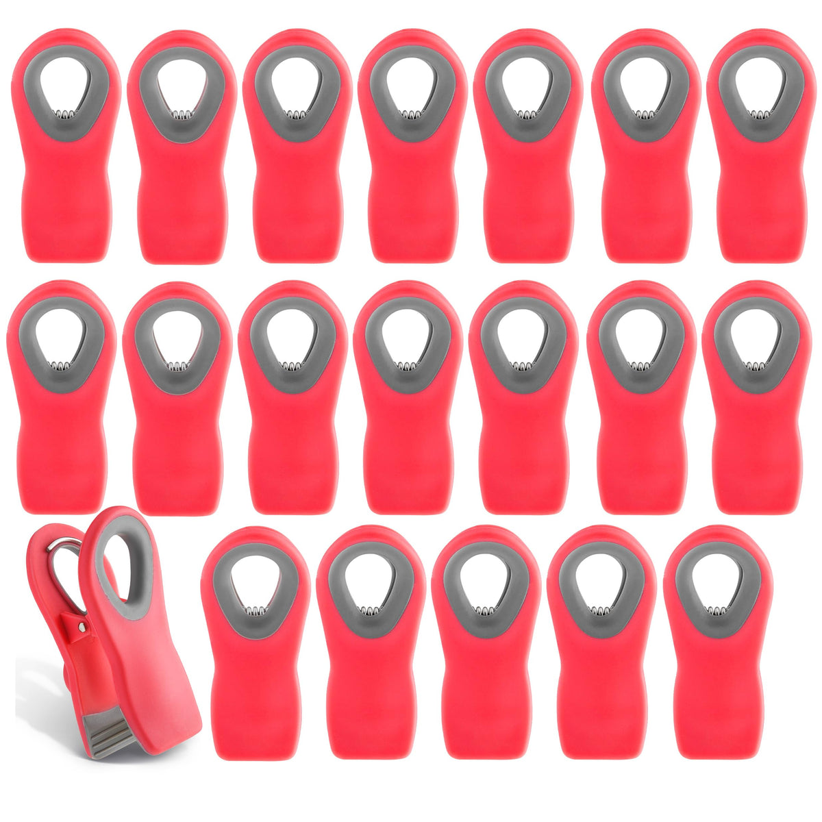 COOK WITH COLOR Bag Clips with Magnet- Food, Chip, Bag Clips for Food Storage with Airtight Seal Grip for Bread, Snack and Food Bags (White, Pack of 10)