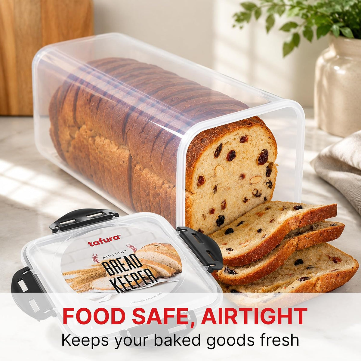 Tafura Bread Container, 5.8 L, Airtight BPA-Free Bread Storage Box