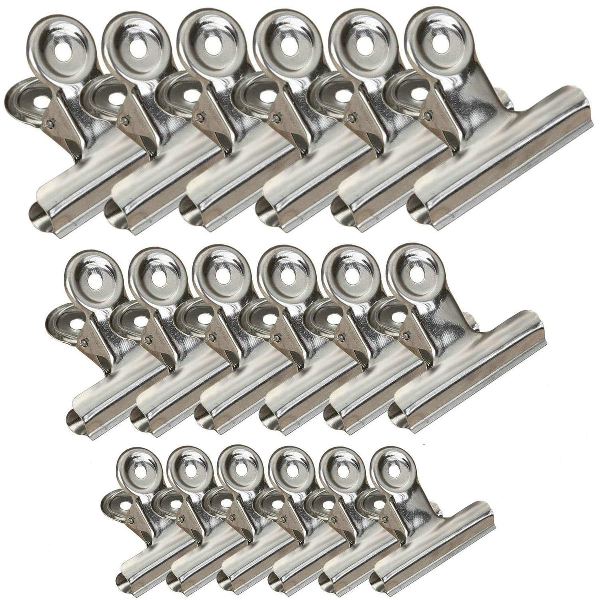 18 Pack Stainless Steel Chip Bag Clips Heavy Duty Food Bags Clamp Clips for Kitchen Office School, 3 Sizes(3In, 2.5In, 2In)