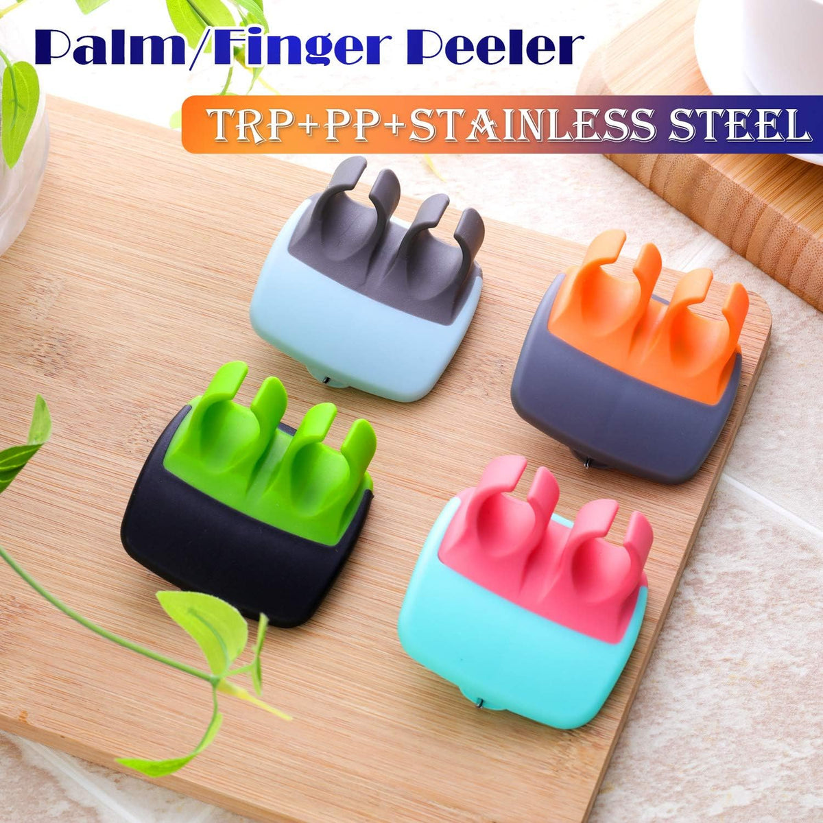 Mudder 4 Pack Finger Peeler Vegetable Fruit Potato Kitchen,Assorted Colors