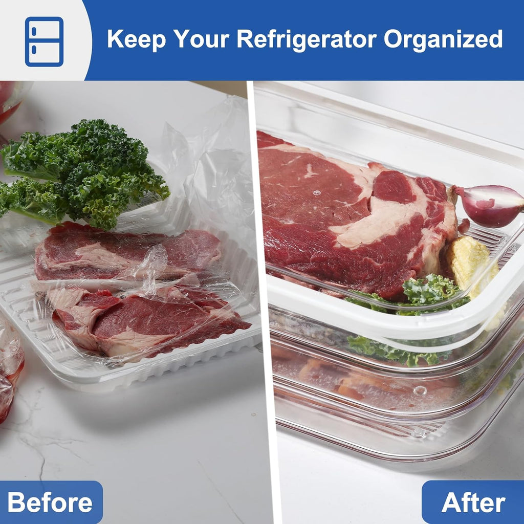 Stackable Deli Meat Storage Container with Lids for Fridge
