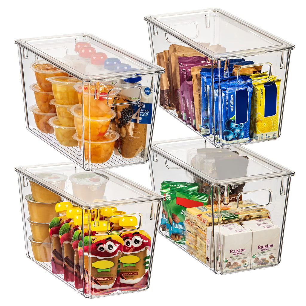 ClearSpace Storage Bin with Lid, Pantry & Desk Organizer, XL, 4 Pack