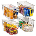 ClearSpace Storage Bin with Lid, Pantry & Desk Organizer, XL, 4 Pack