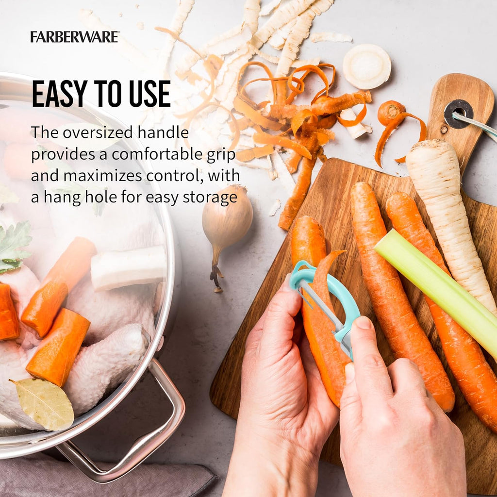Farberware Euro Vegetable Peeler with Swivel Blade Aqua Sky