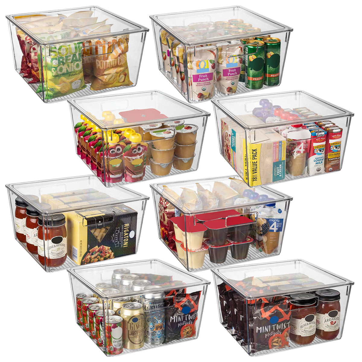 ClearSpace Storage Bin with Lid, Pantry & Desk Organizer, XL, 4 Pack