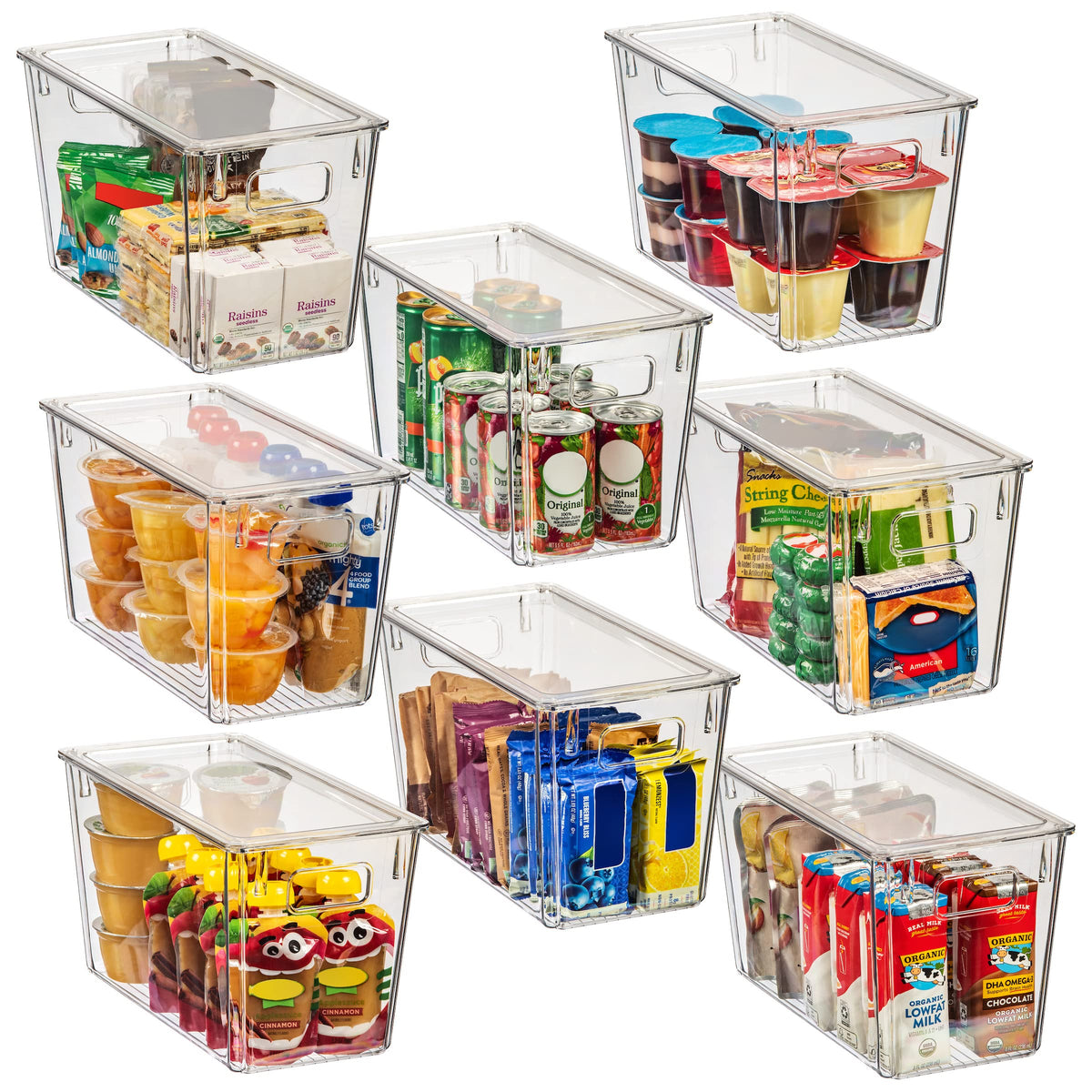 ClearSpace Storage Bin with Lid, Pantry & Desk Organizer, XL, 4 Pack